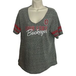 Ohio State Buckeyes College Women's Gray Short Sleeve T-Shirt Size Large